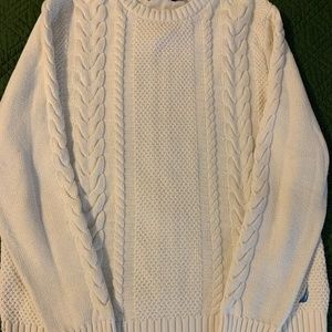 Medium Off White Sweater Nautica Fisherman